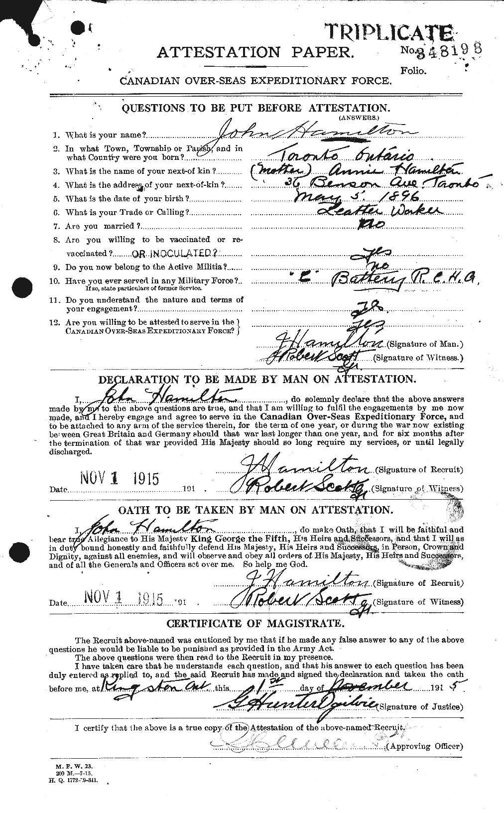Personnel Records of the First World War - CEF 373038a