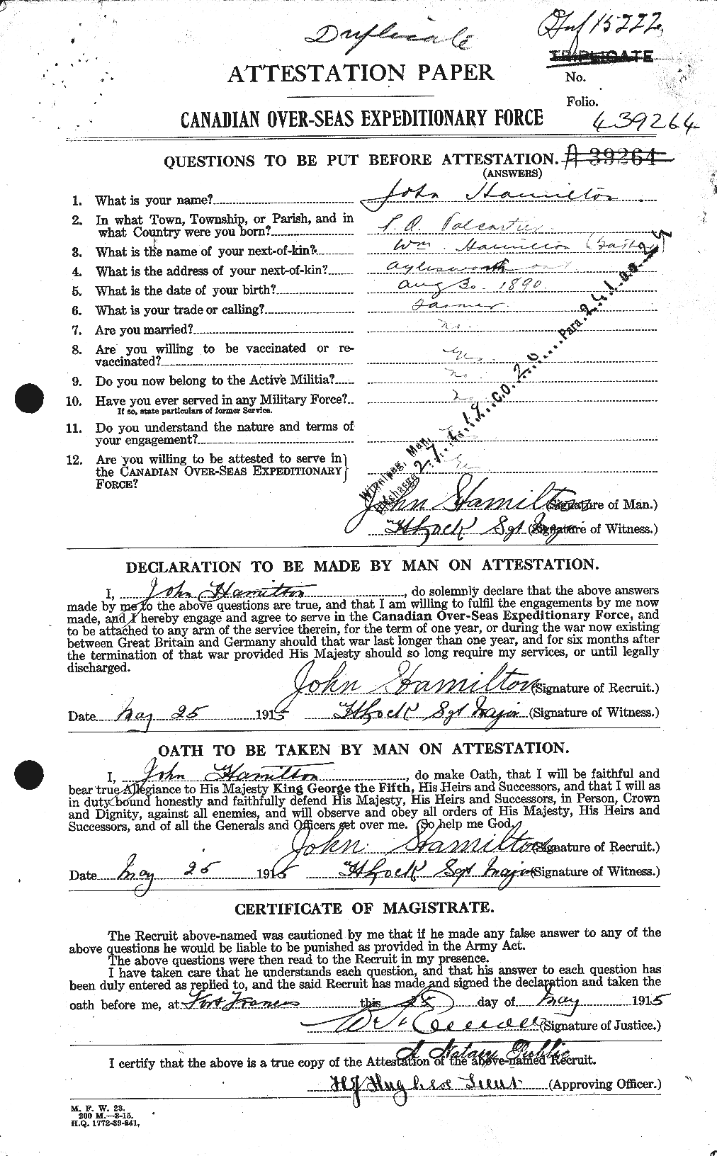 Personnel Records of the First World War - CEF 373044a