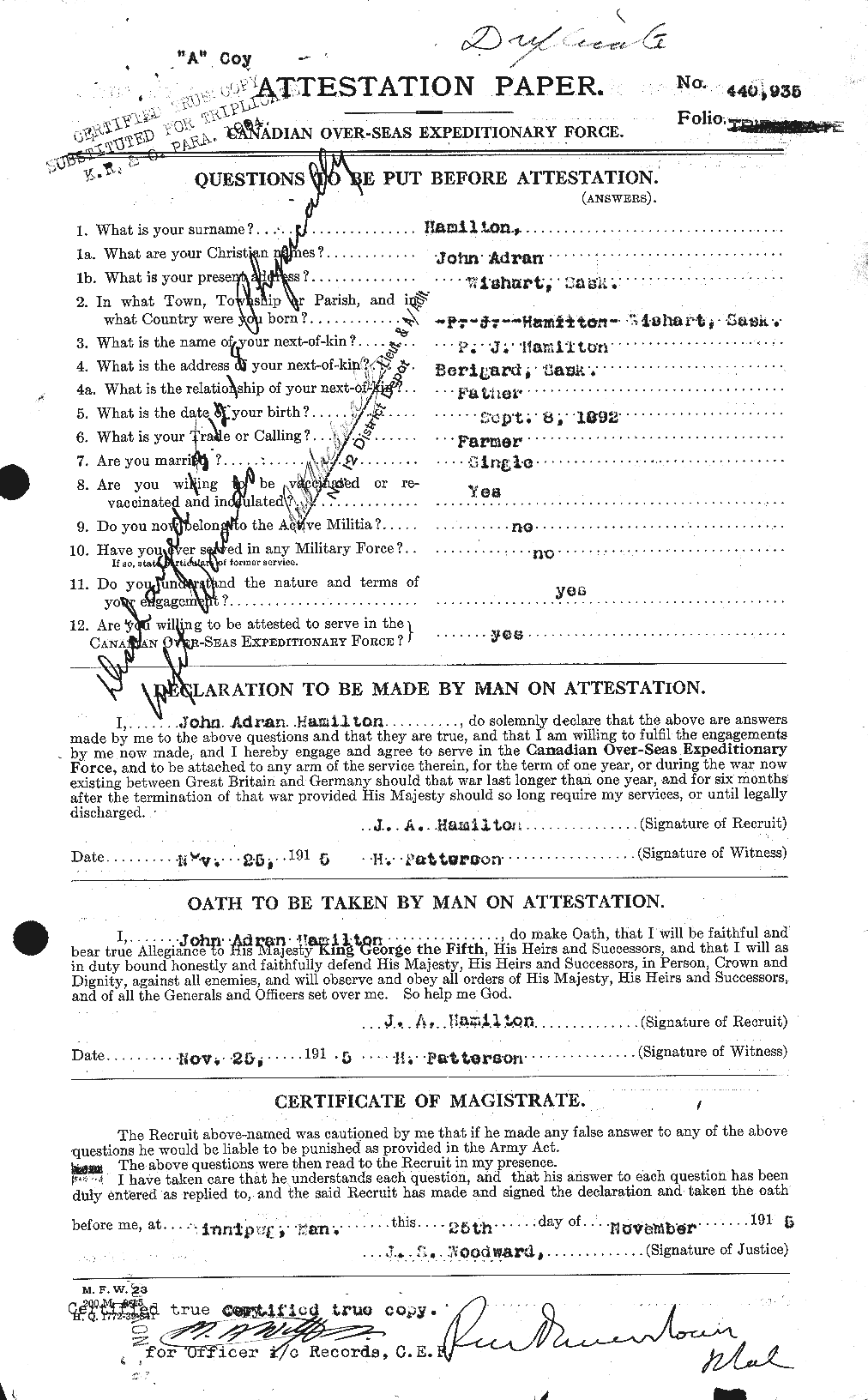 Personnel Records of the First World War - CEF 373062a