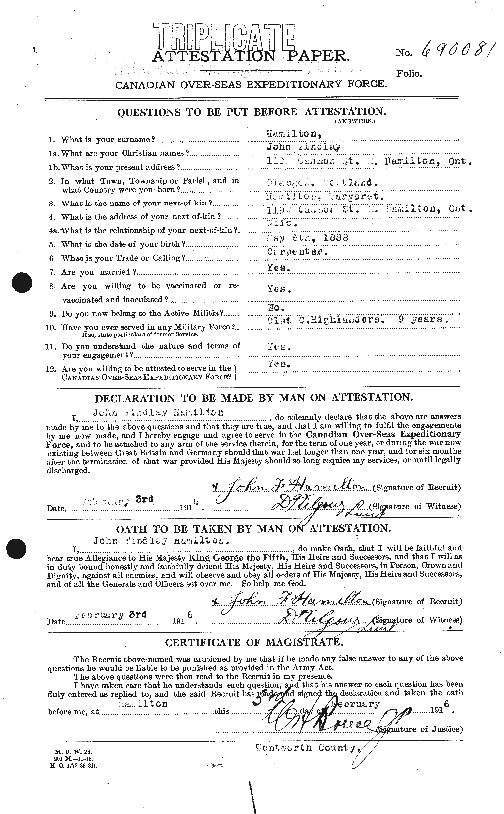 Personnel Records of the First World War - CEF 373082a