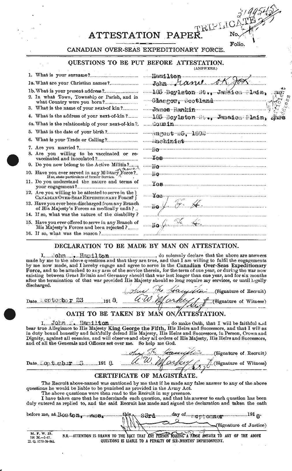 Personnel Records of the First World War - CEF 373083a