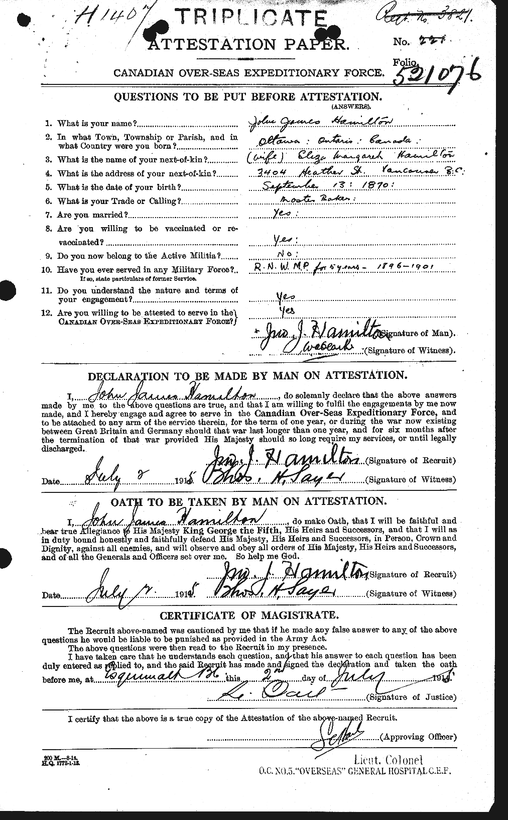 Personnel Records of the First World War - CEF 373093a