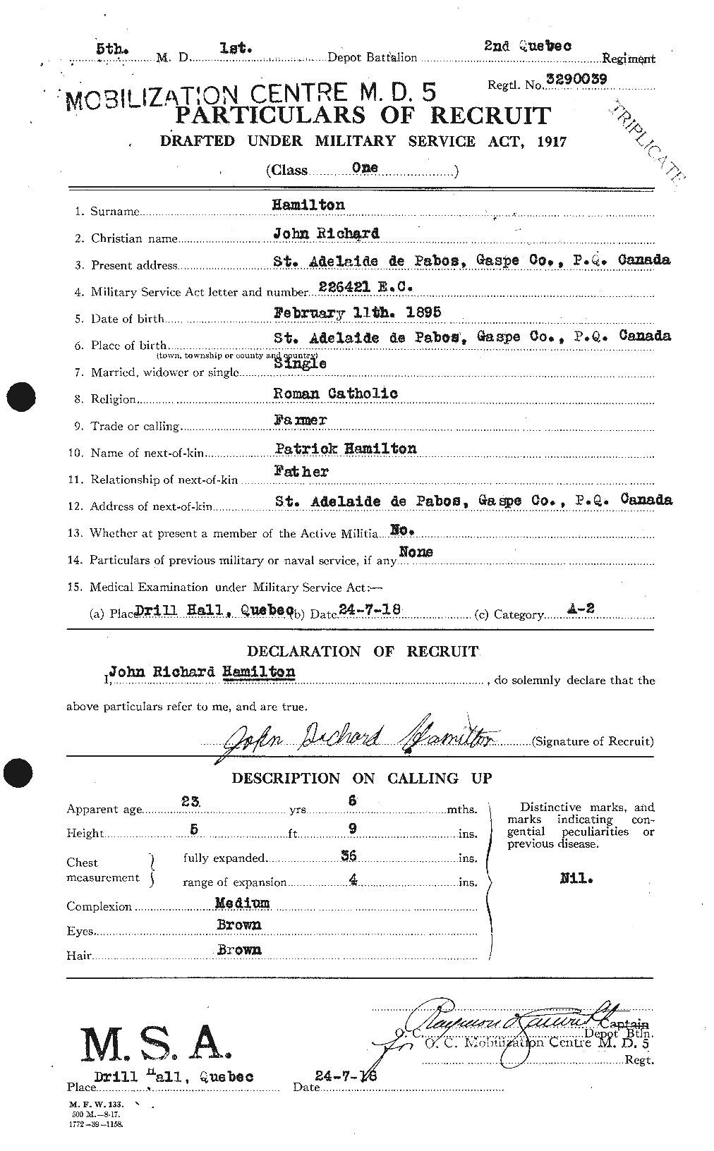 Personnel Records of the First World War - CEF 373113a