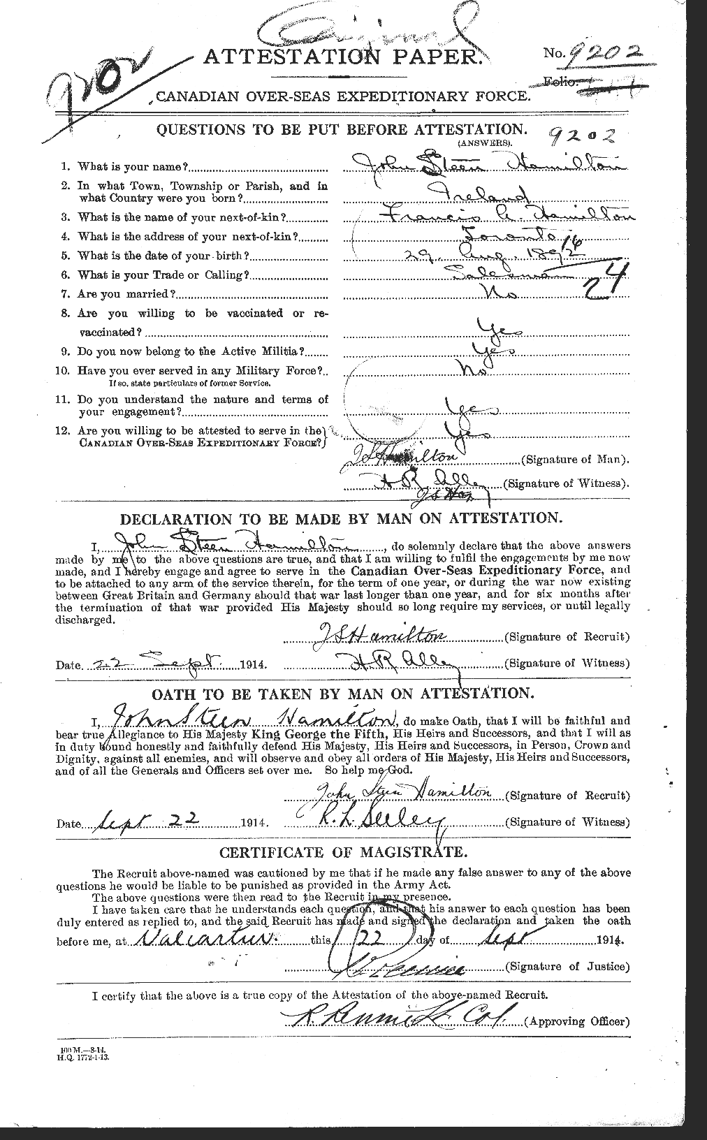 Personnel Records of the First World War - CEF 373124a