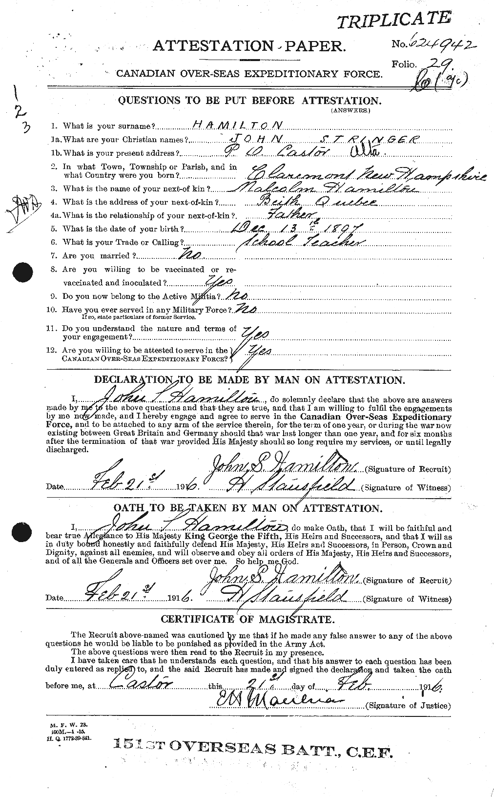 Personnel Records of the First World War - CEF 373125a