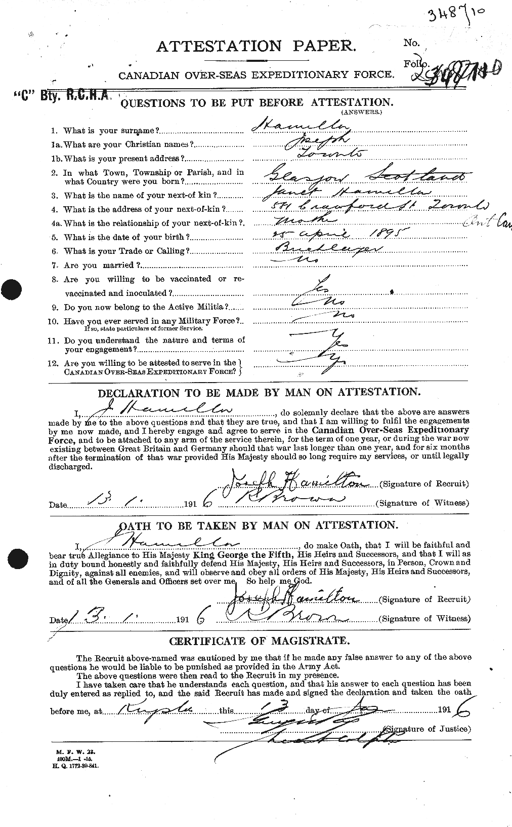 Personnel Records of the First World War - CEF 373133a