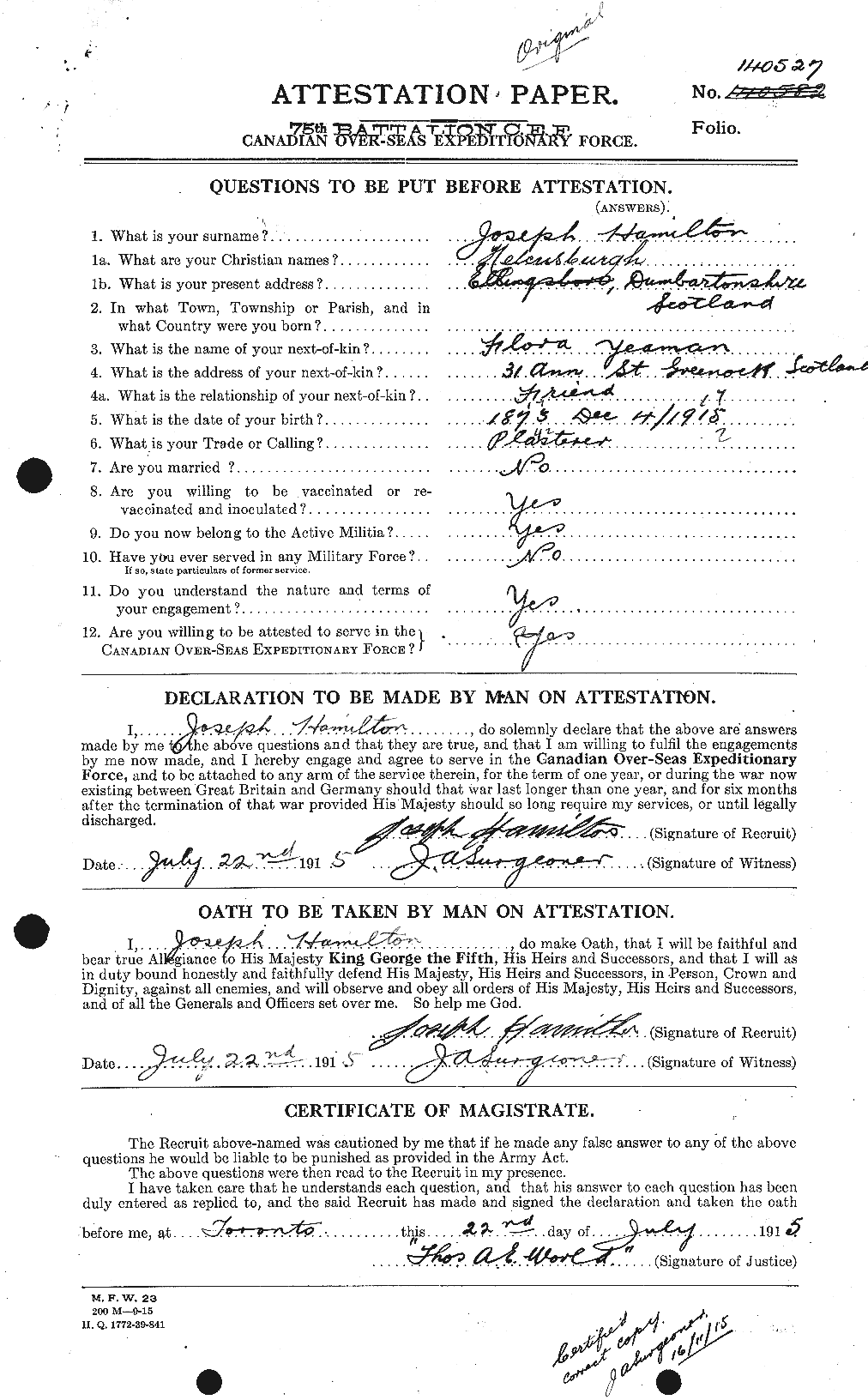 Personnel Records of the First World War - CEF 373136a
