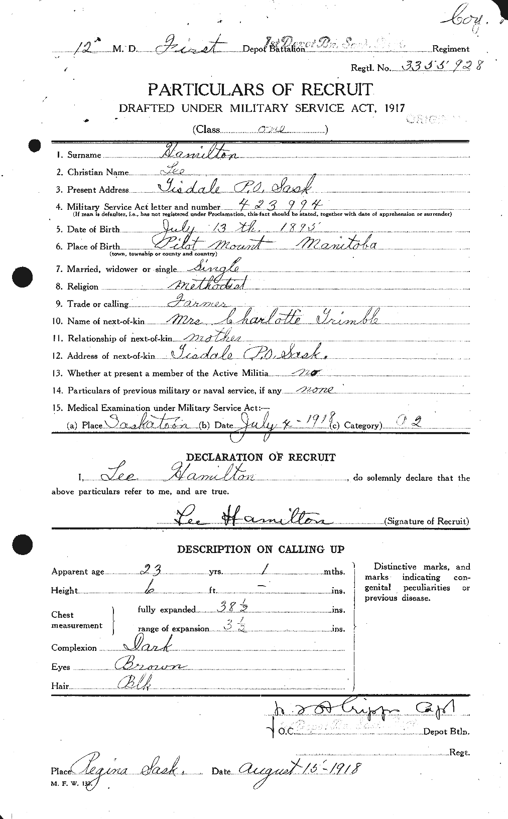 Personnel Records of the First World War - CEF 373157a