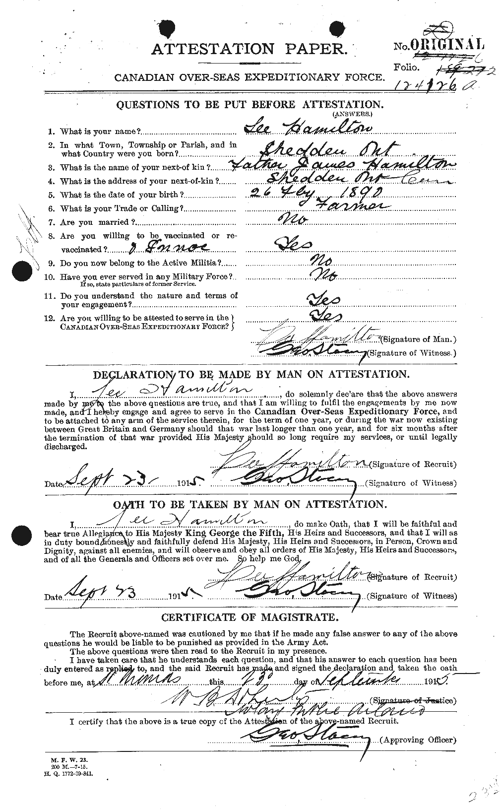 Personnel Records of the First World War - CEF 373158a
