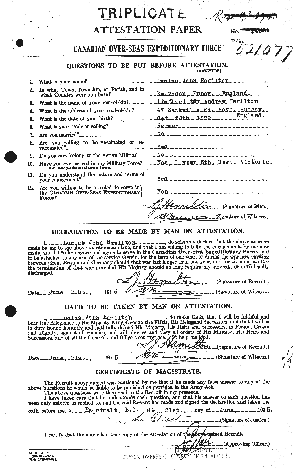Personnel Records of the First World War - CEF 373172a