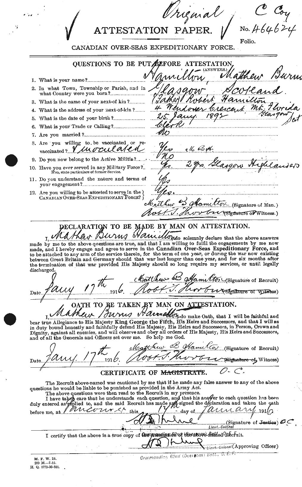 Personnel Records of the First World War - CEF 373177a