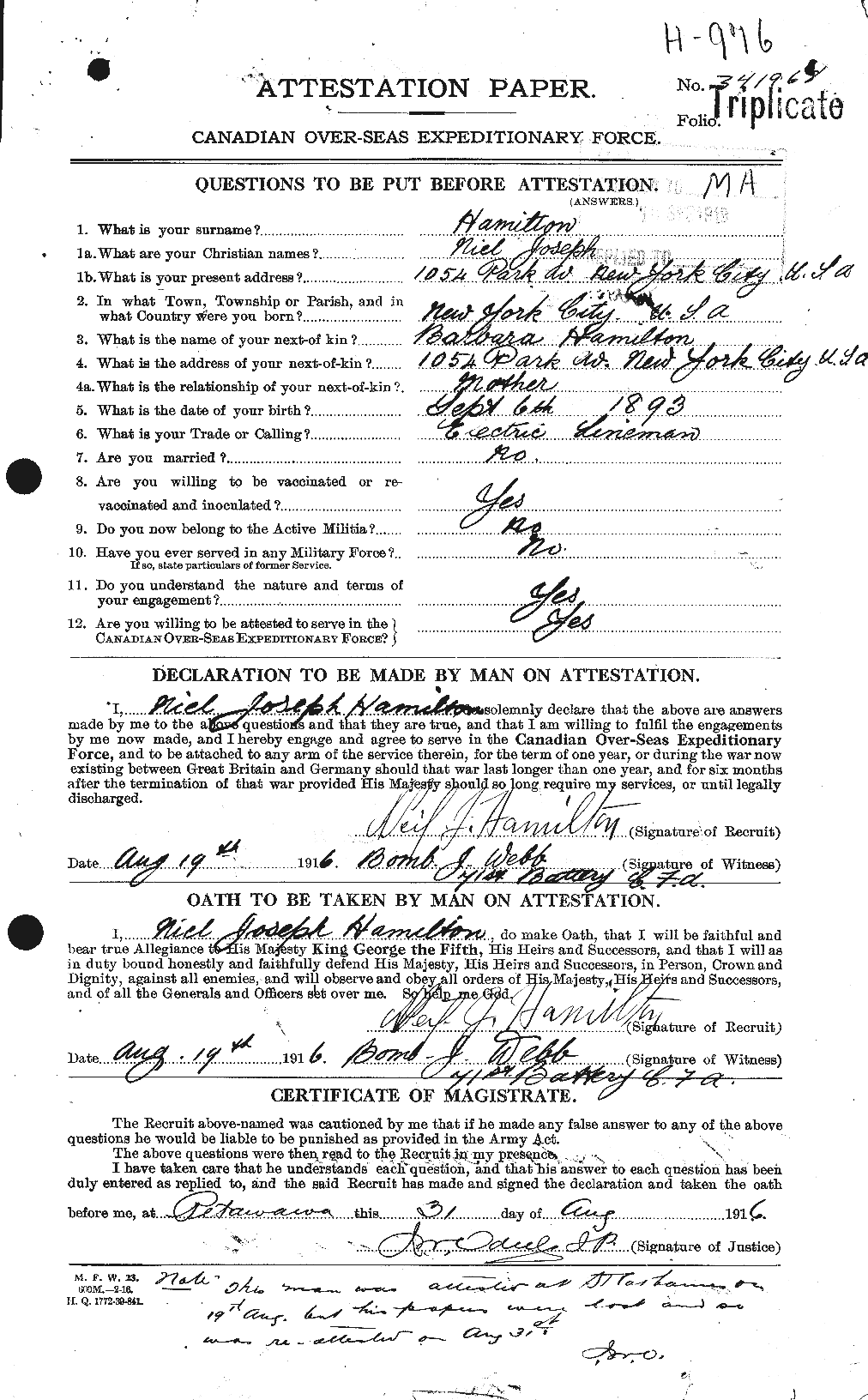 Personnel Records of the First World War - CEF 373192a