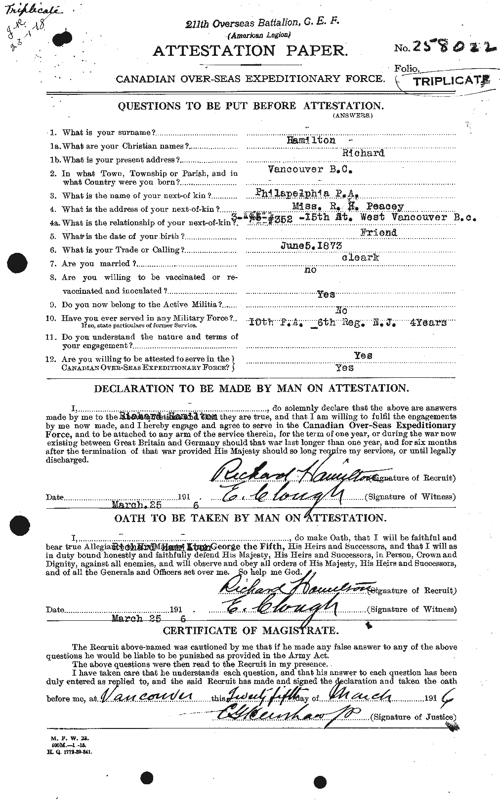 Personnel Records of the First World War - CEF 373216a