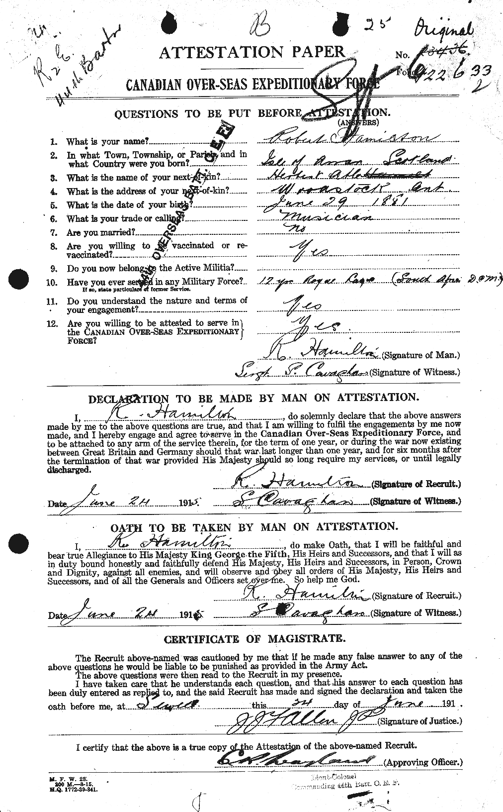 Personnel Records of the First World War - CEF 373233a