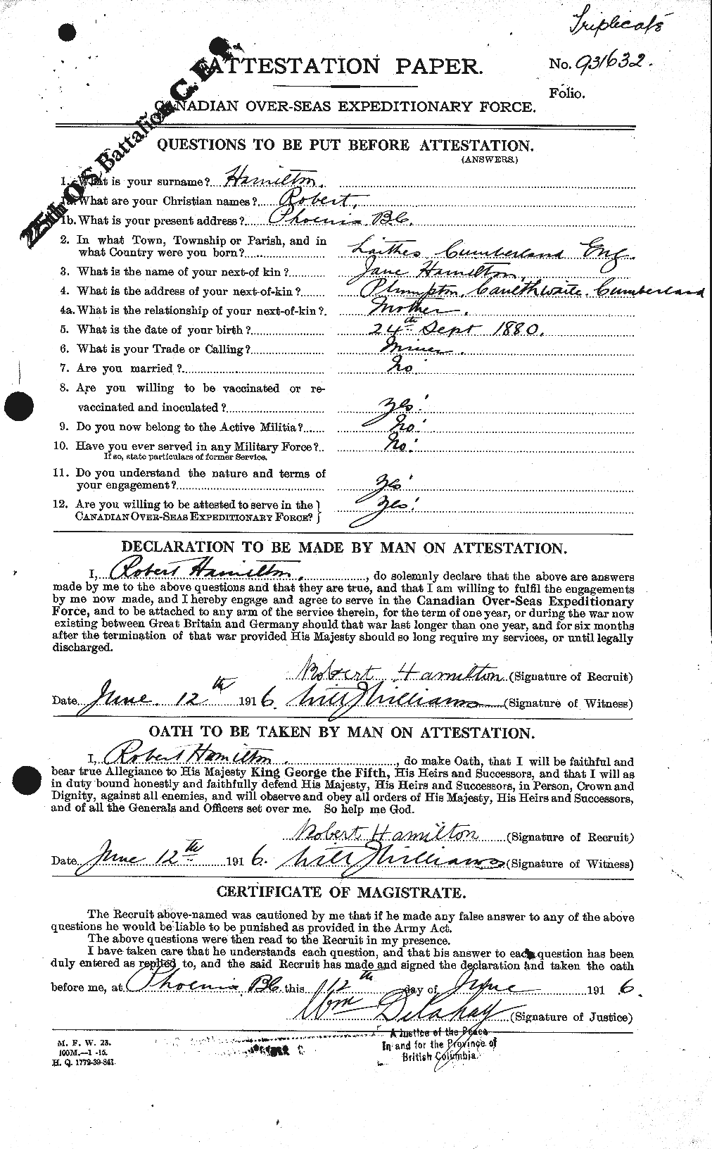 Personnel Records of the First World War - CEF 373244a