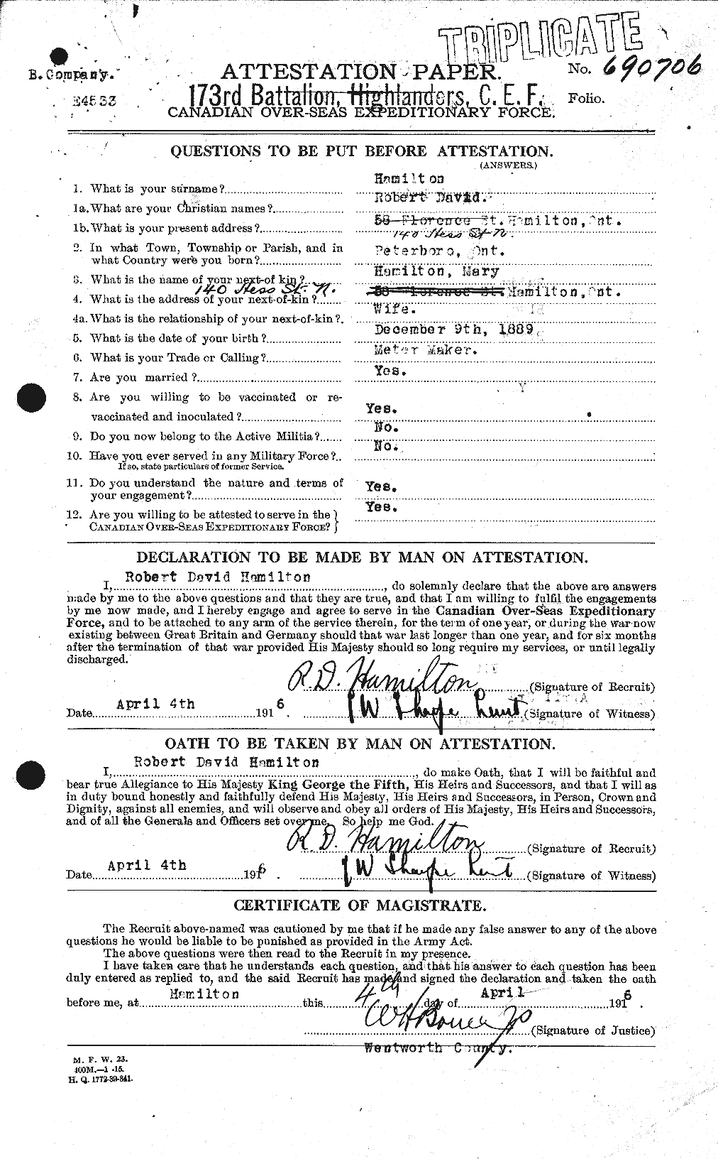 Personnel Records of the First World War - CEF 373254a