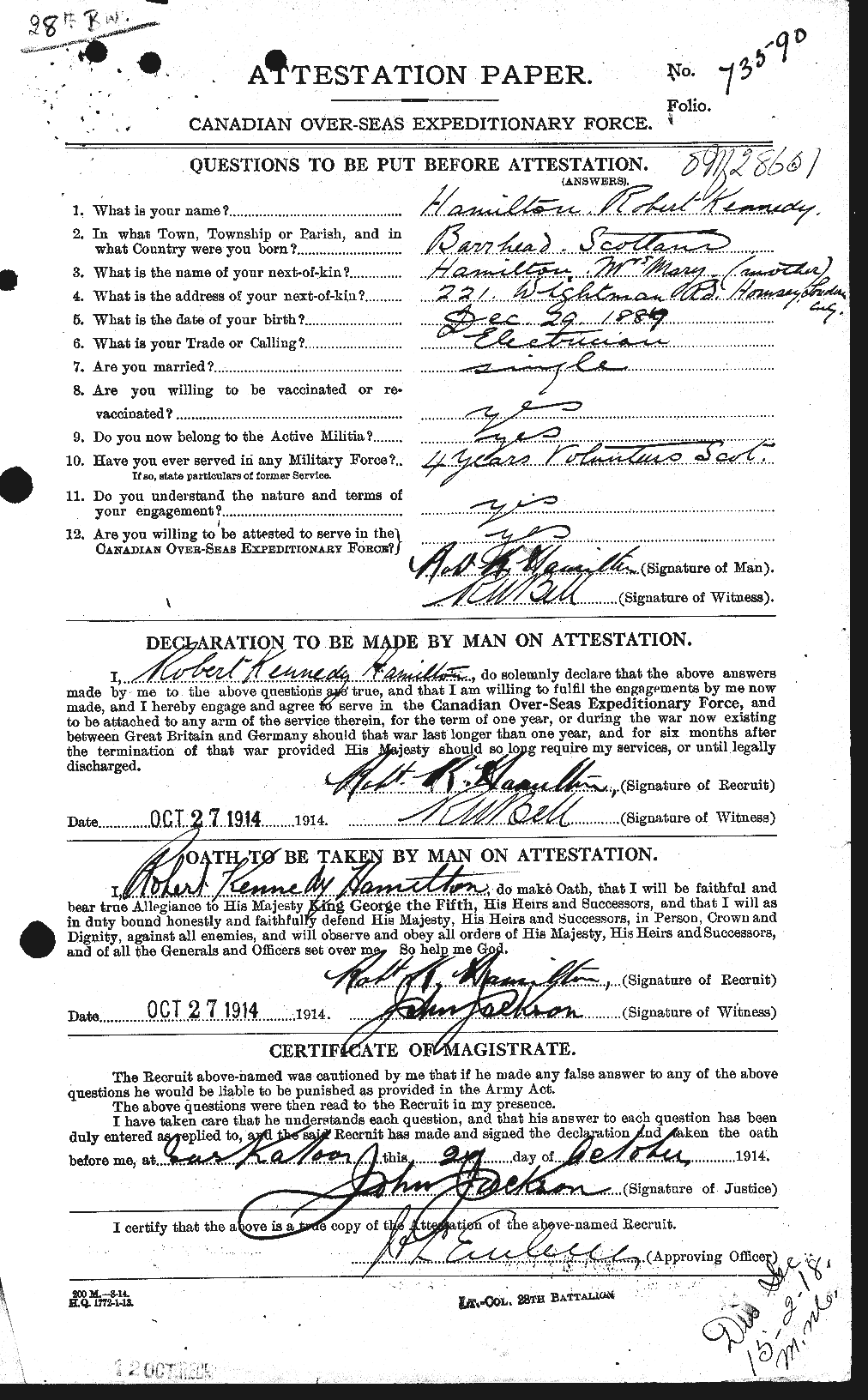 Personnel Records of the First World War - CEF 373263a