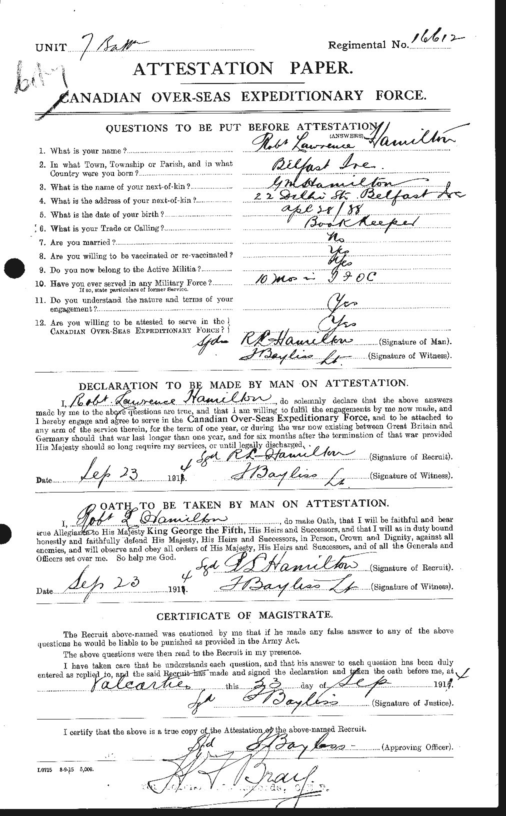 Personnel Records of the First World War - CEF 373264a