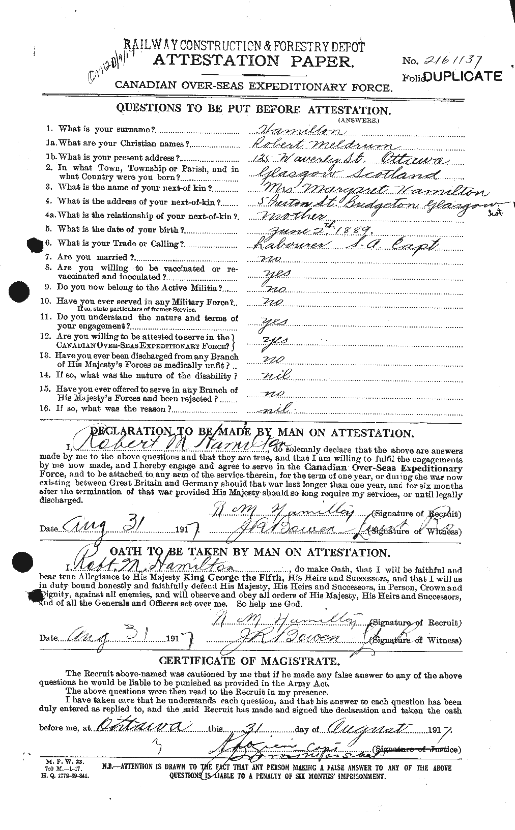 Personnel Records of the First World War - CEF 373267a