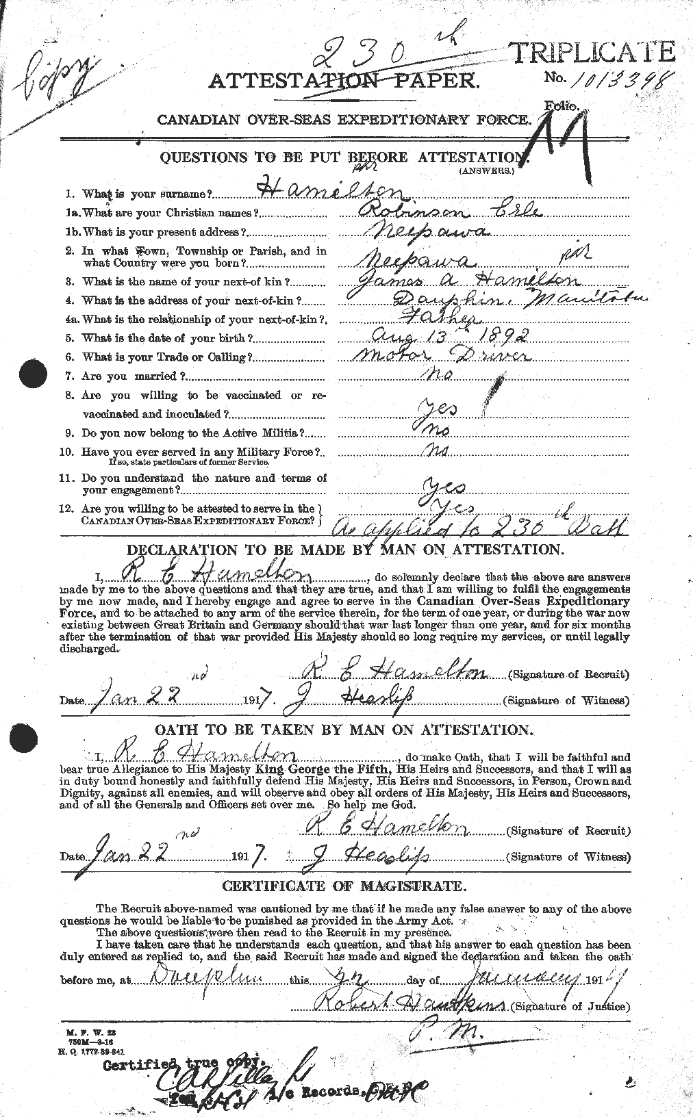 Personnel Records of the First World War - CEF 373278a