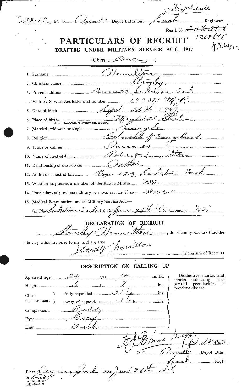 Personnel Records of the First World War - CEF 373316a