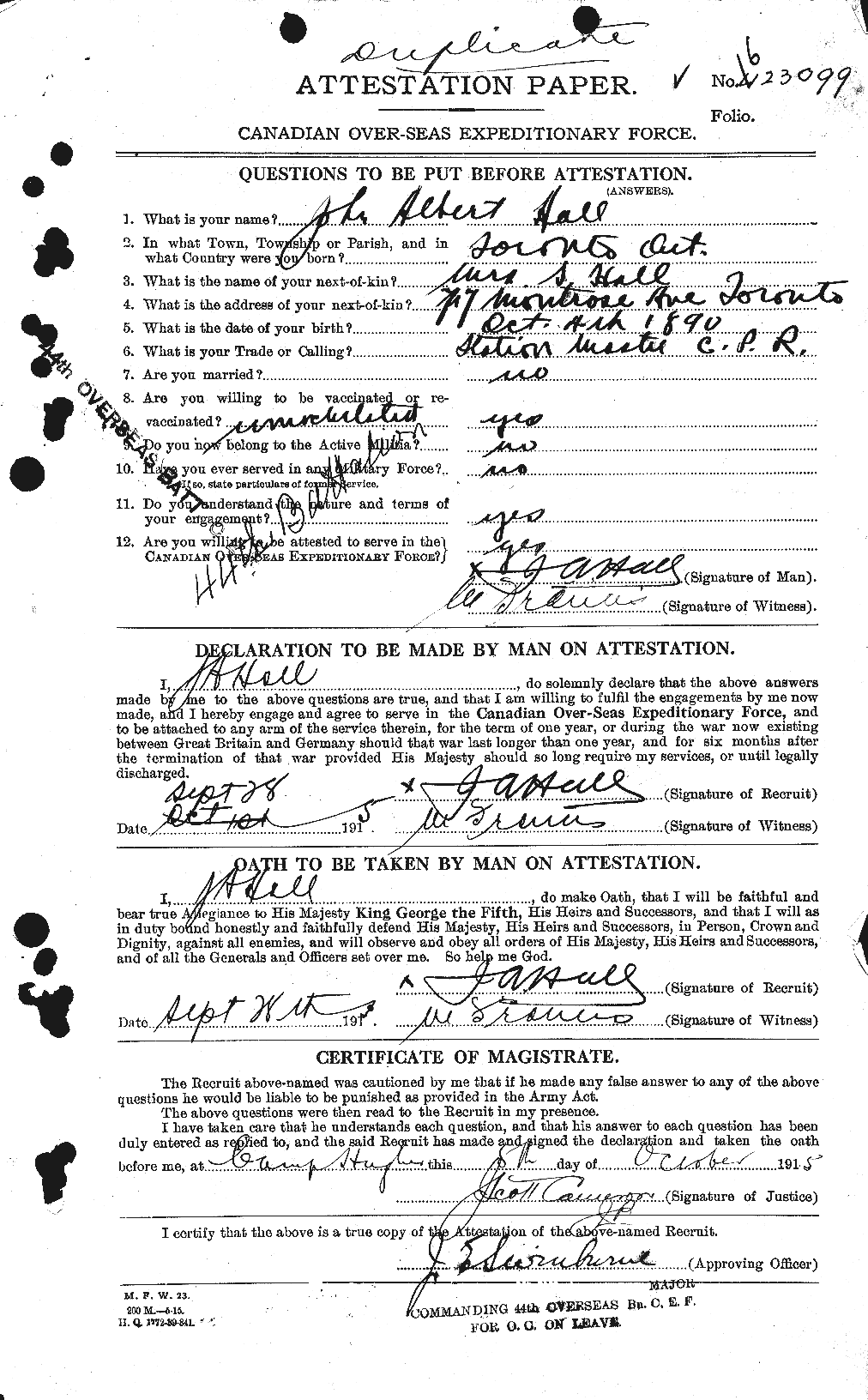 Personnel Records of the First World War - CEF 374265a