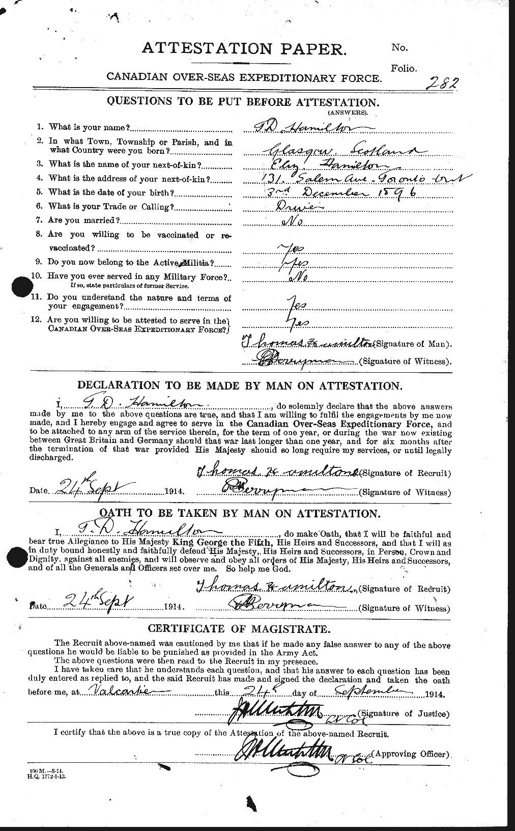 Personnel Records of the First World War - CEF 374794a