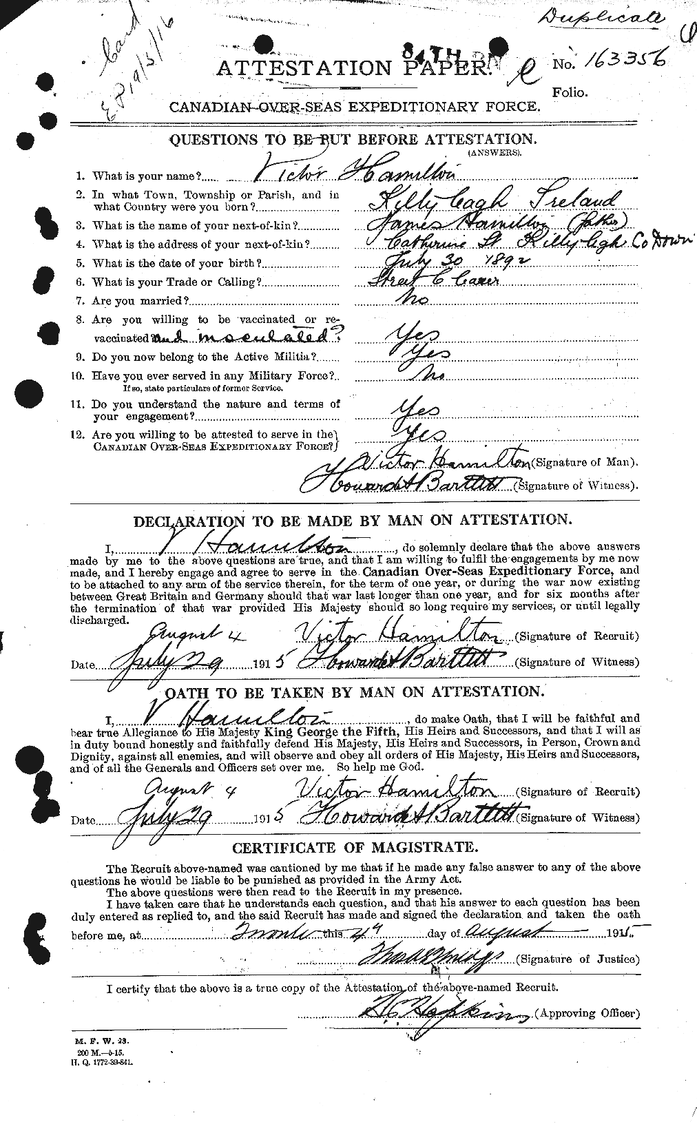 Personnel Records of the First World War - CEF 374804a