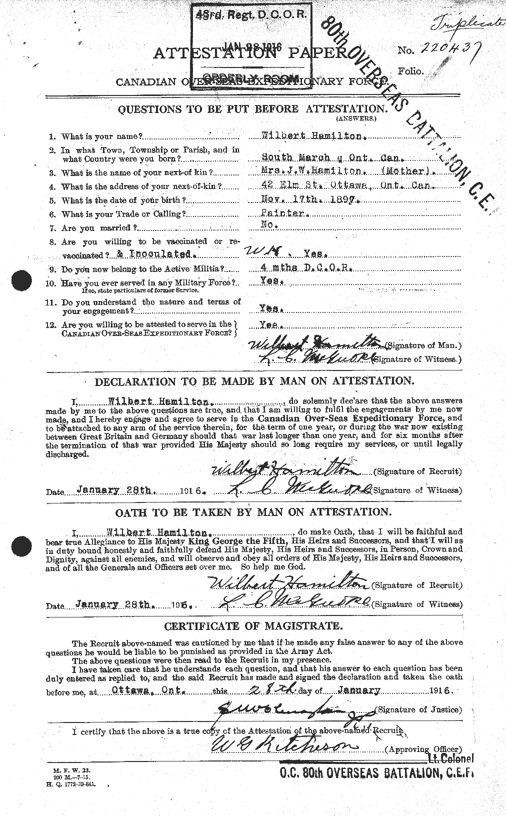 Personnel Records of the First World War - CEF 374822a