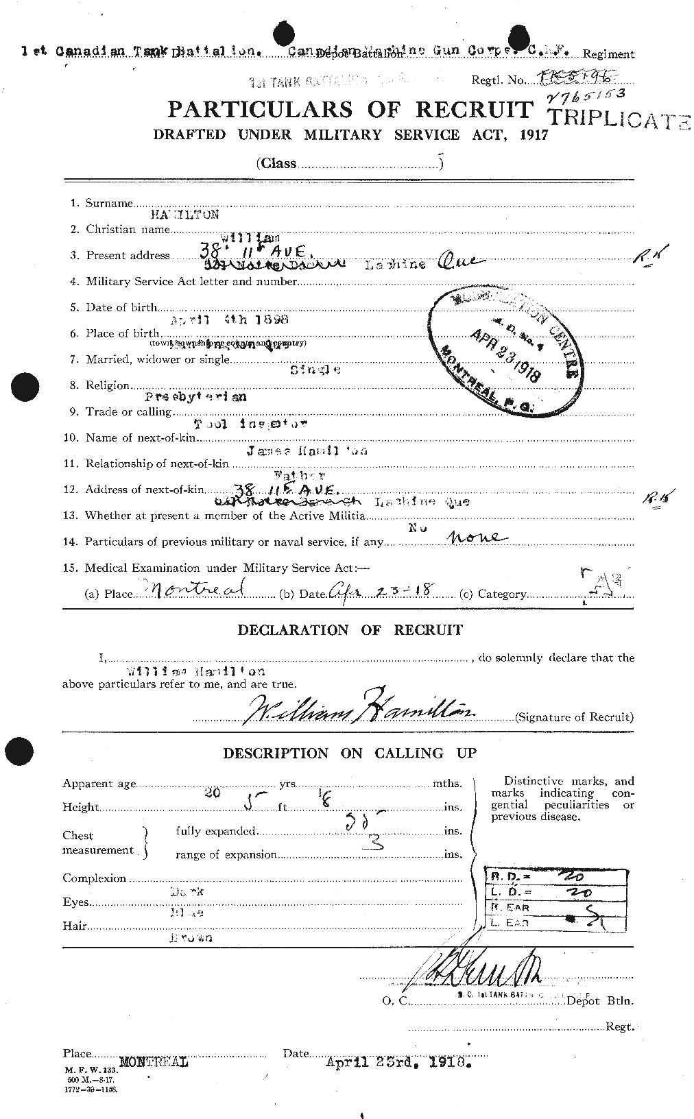 Personnel Records of the First World War - CEF 374834a