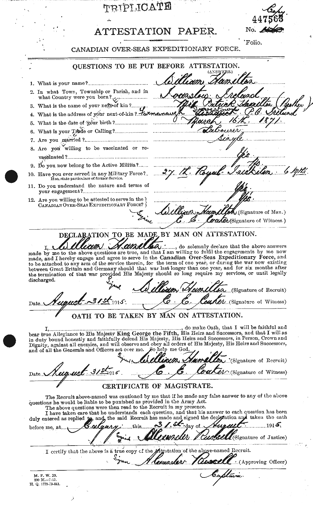 Personnel Records of the First World War - CEF 374836a