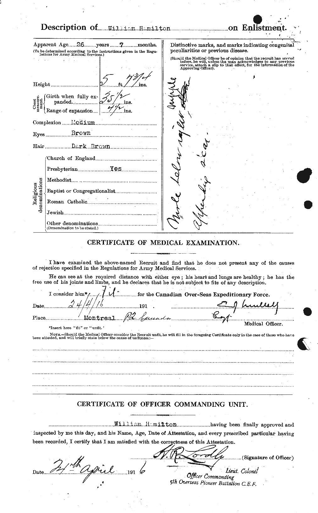 Personnel Records of the First World War - CEF 374840b