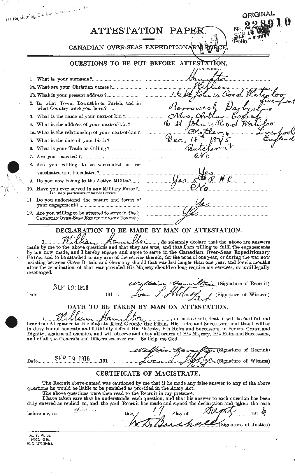Personnel Records of the First World War - CEF 374849a