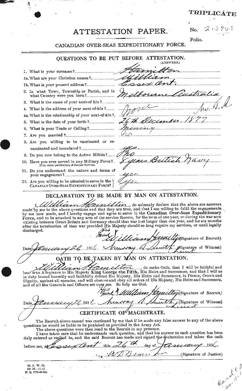 Personnel Records of the First World War - CEF 374865a