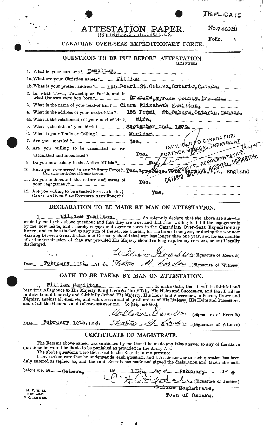 Personnel Records of the First World War - CEF 374868a