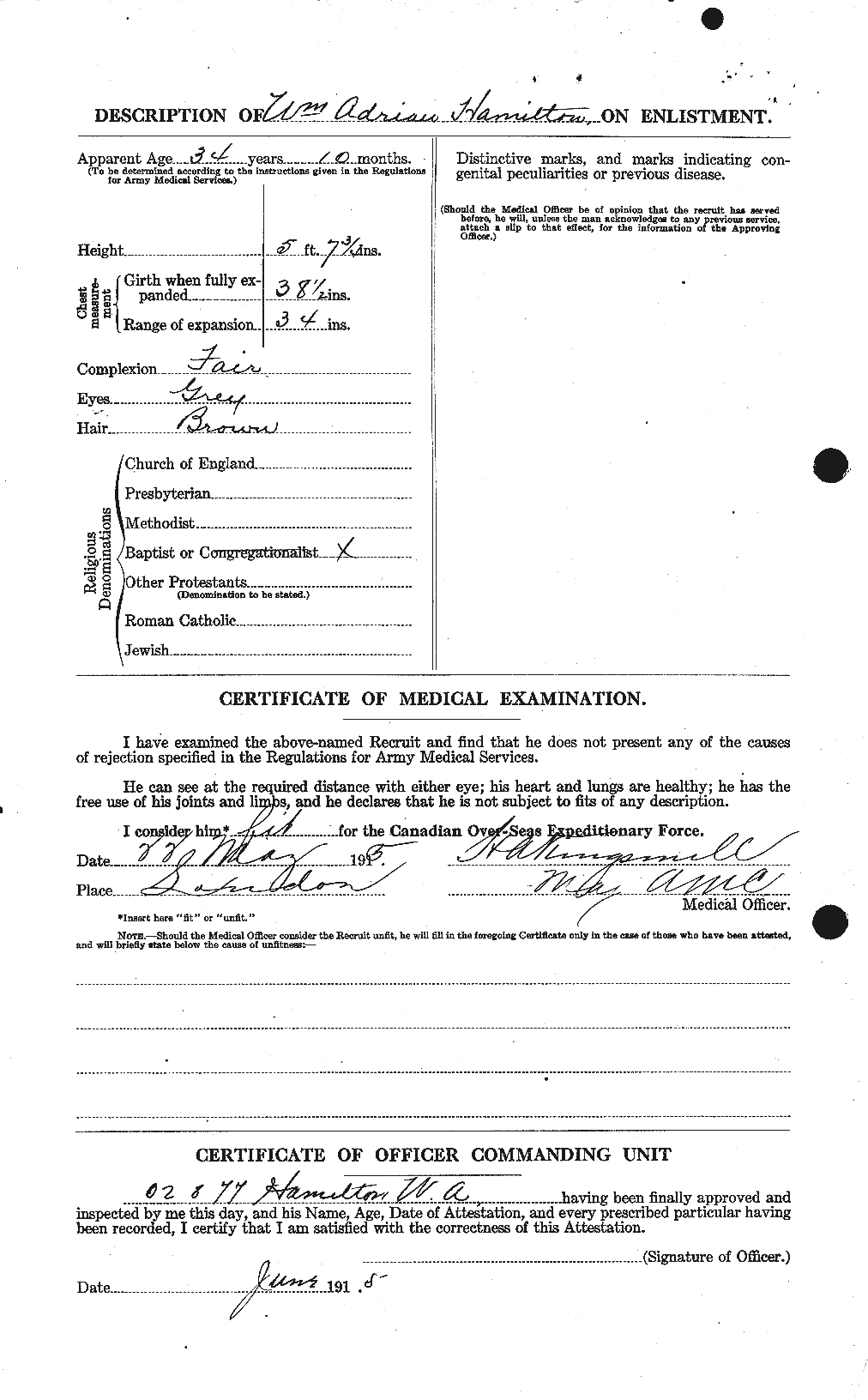 Personnel Records of the First World War - CEF 374872b