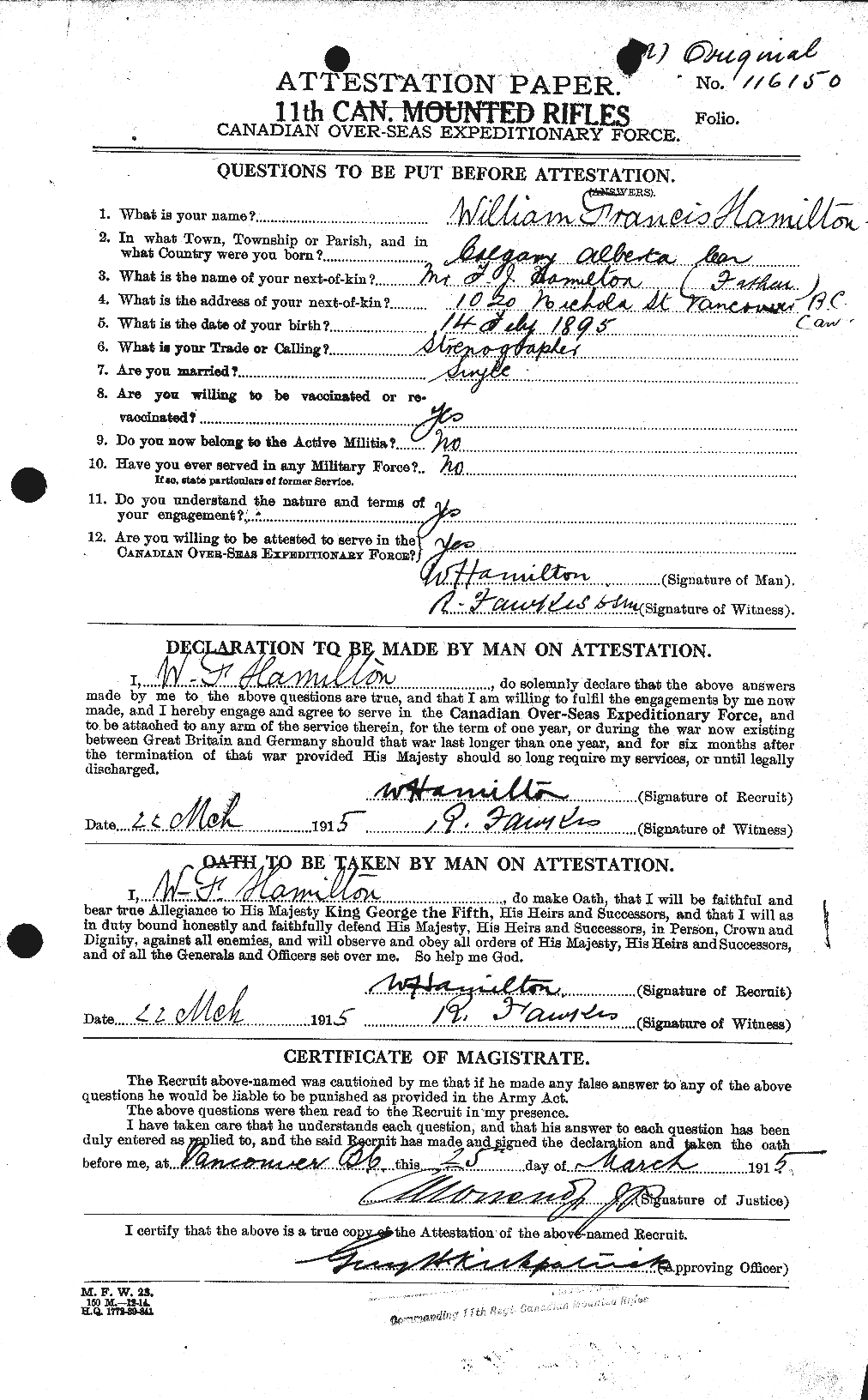 Personnel Records of the First World War - CEF 374888a