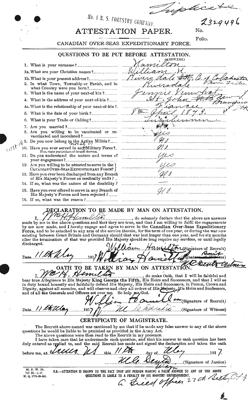Personnel Records of the First World War - CEF 374894a
