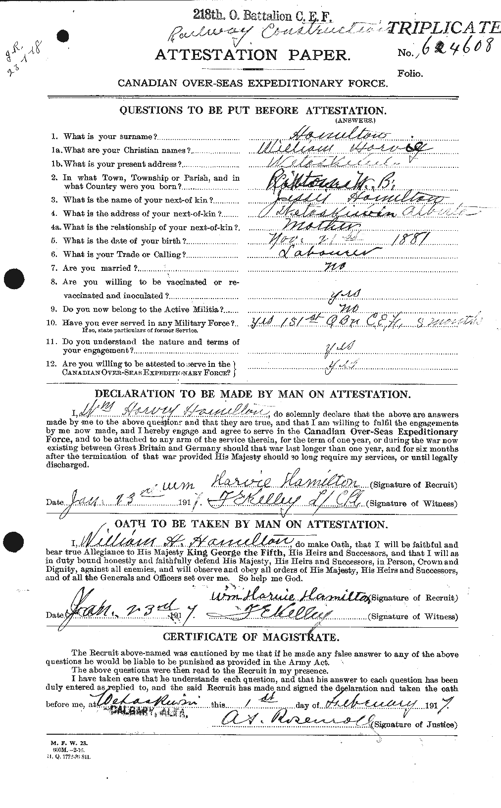 Personnel Records of the First World War - CEF 374897a