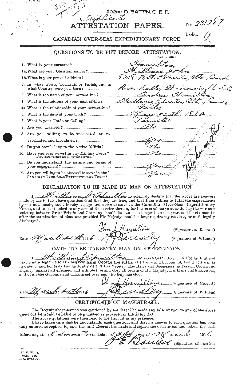 Personnel Records of the First World War - CEF 374911a