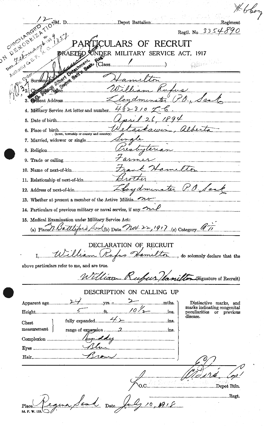 Personnel Records of the First World War - CEF 374926a