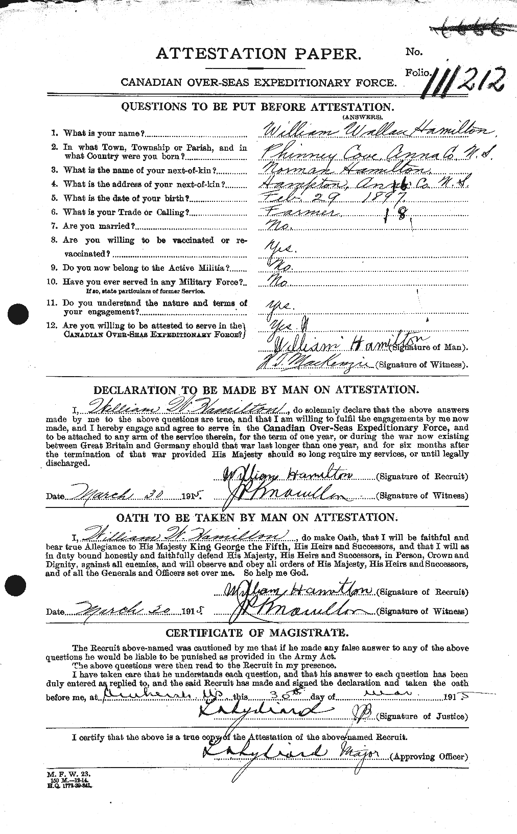 Personnel Records of the First World War - CEF 374933a