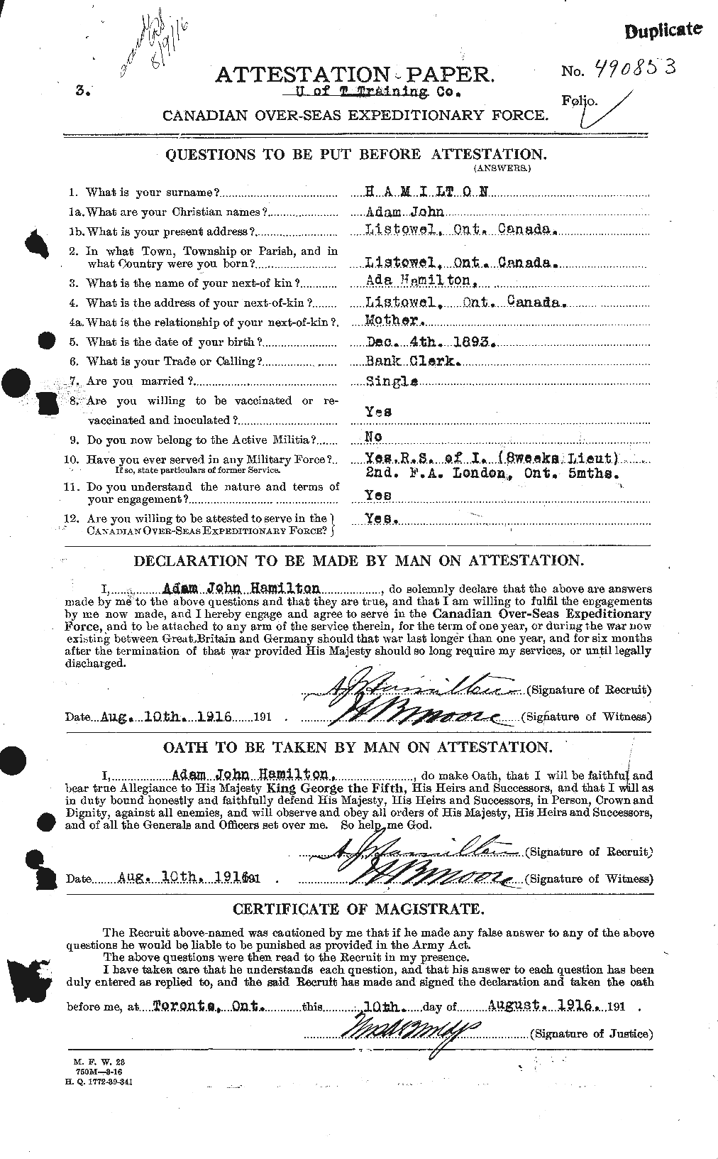 Personnel Records of the First World War - CEF 375180a