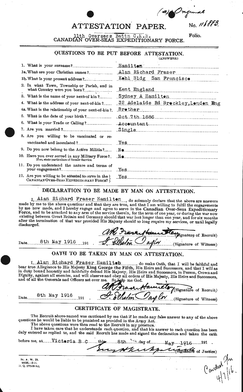 Personnel Records of the First World War - CEF 375181a