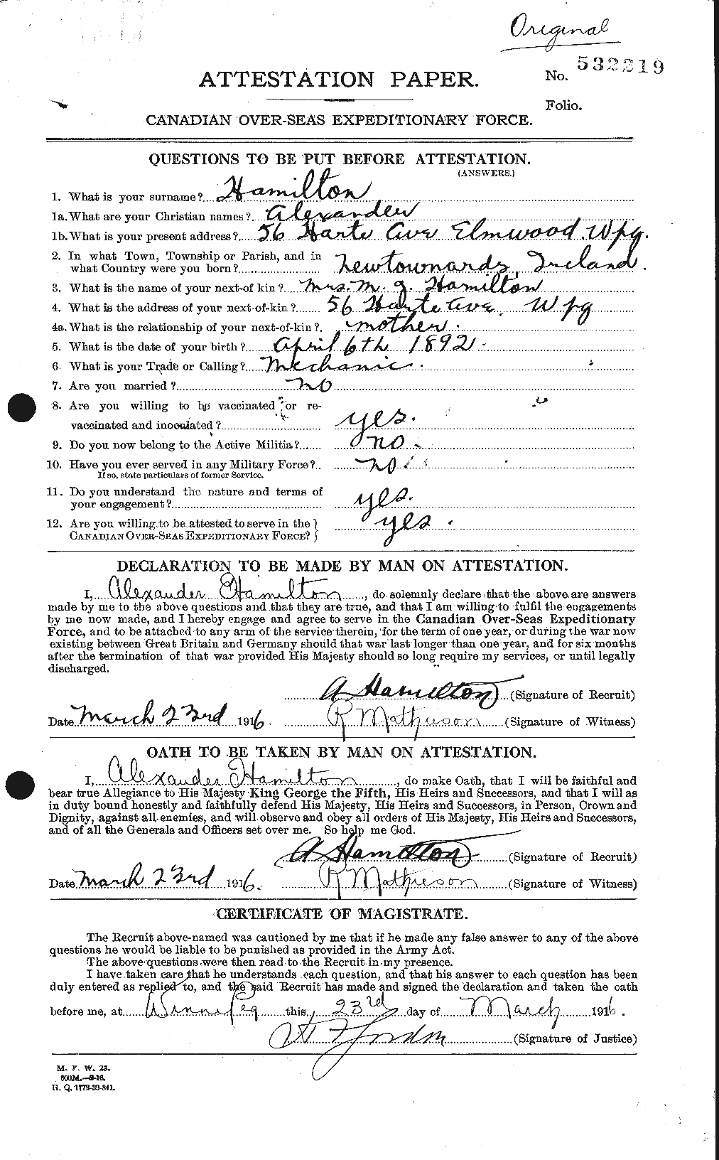 Personnel Records of the First World War - CEF 375188a