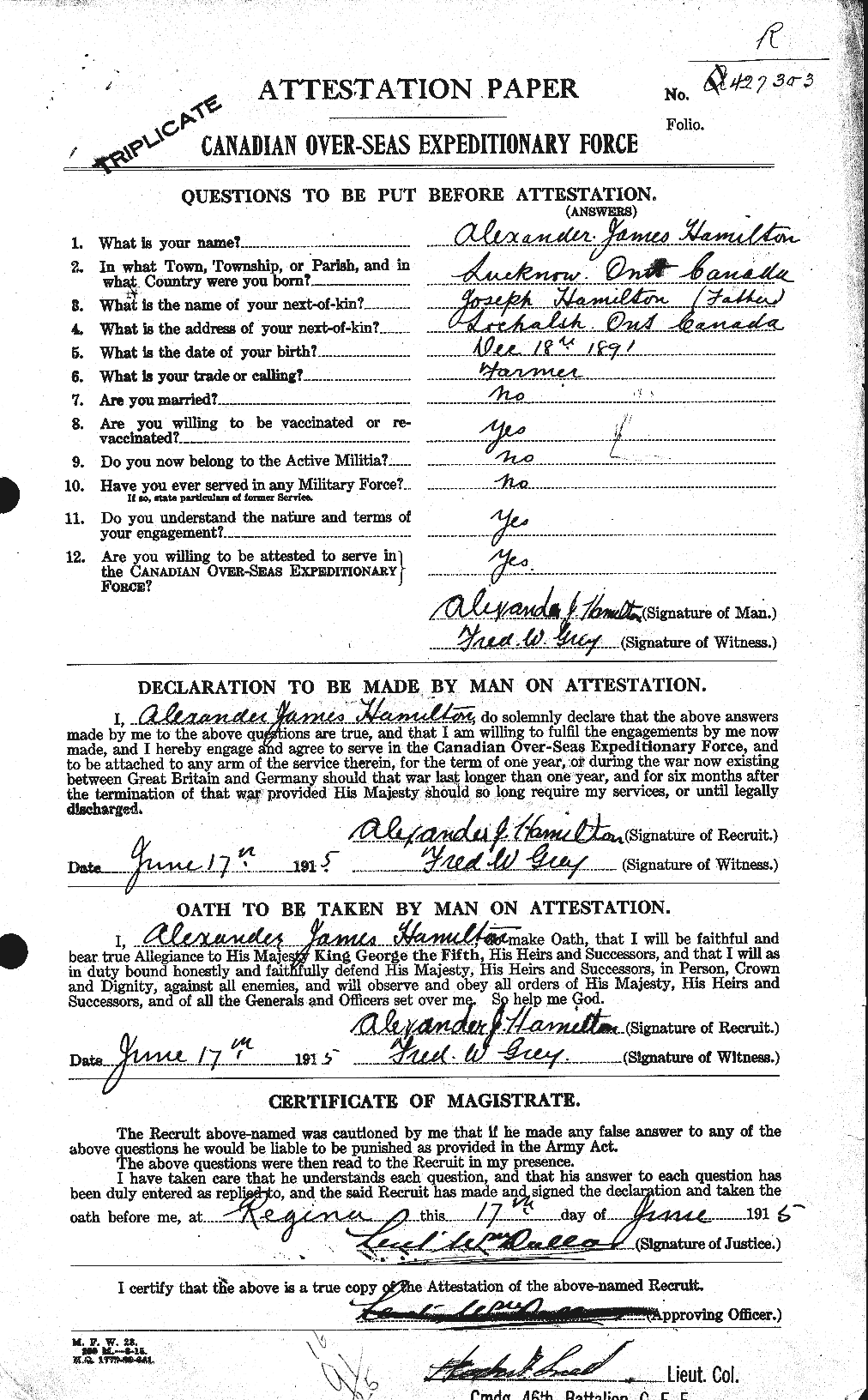 Personnel Records of the First World War - CEF 375205a