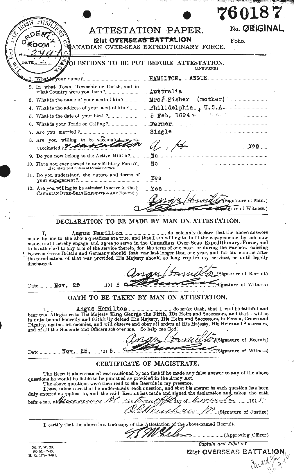 Personnel Records of the First World War - CEF 375236a