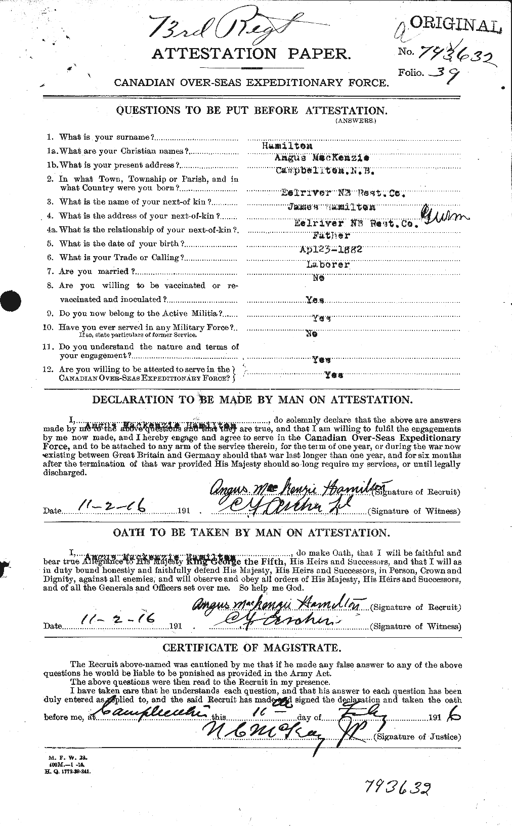 Personnel Records of the First World War - CEF 375240a