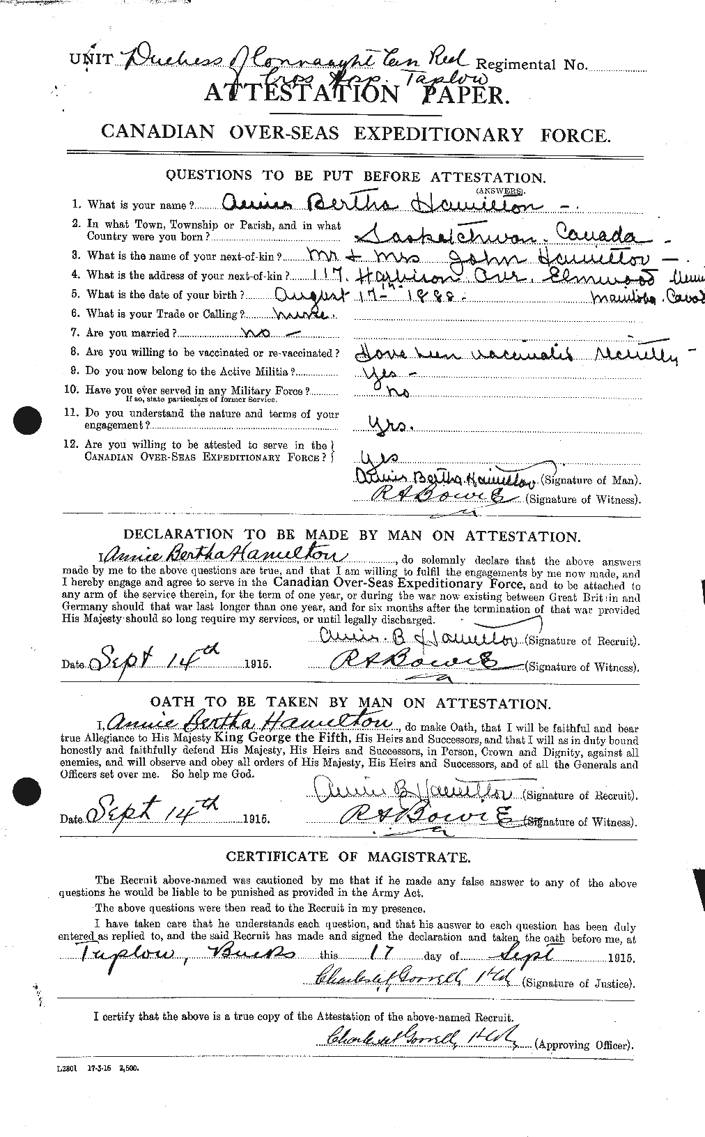 Personnel Records of the First World War - CEF 375241a