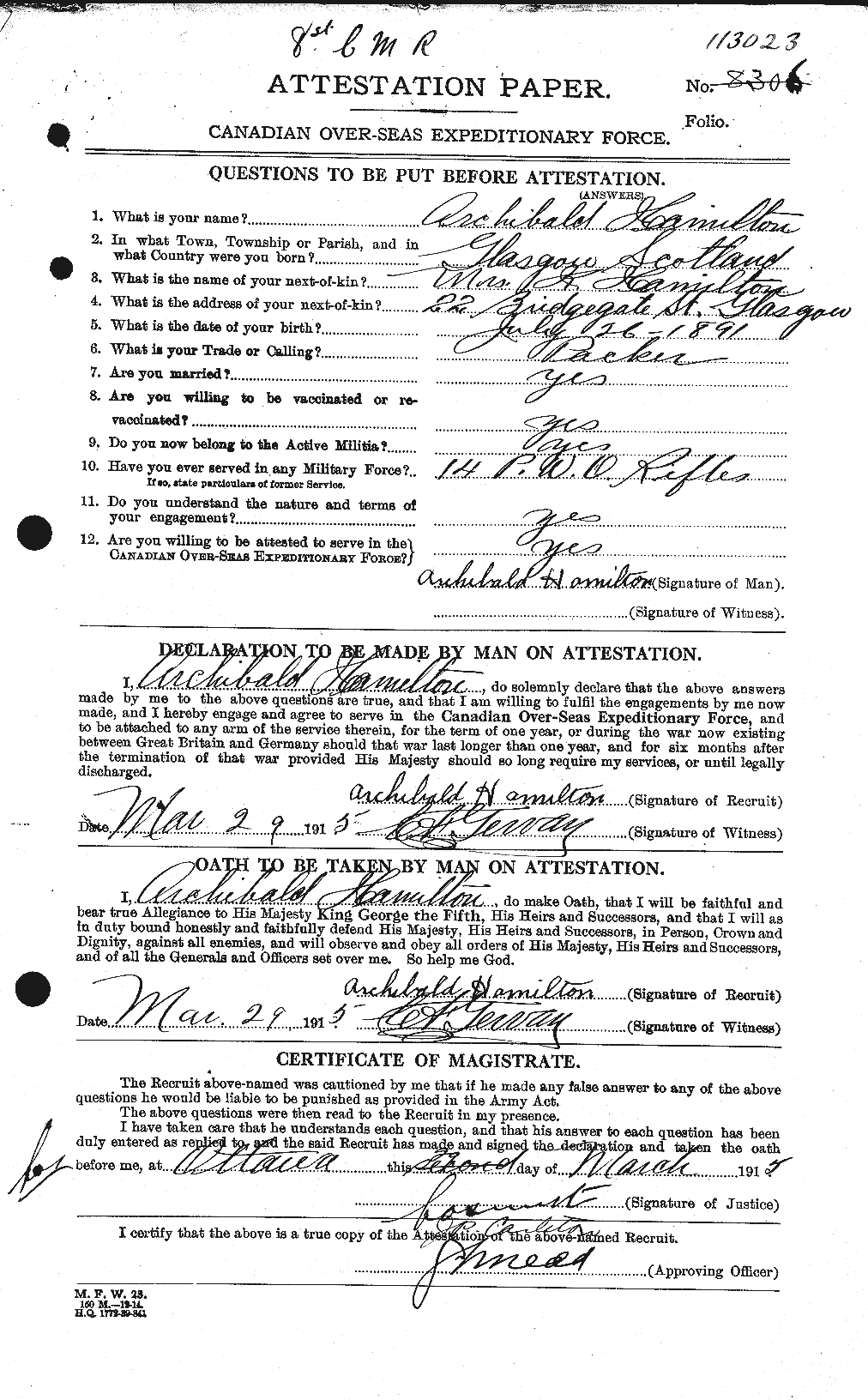 Personnel Records of the First World War - CEF 375242a